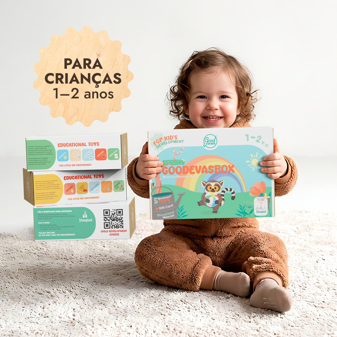 Subscrição anual de kits de brincar (1–2 anos) — 4 kits por ano — GoodevasBox