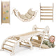 4em1 Conjunto de Escalada Montessori: Triângulo Pikler + Arco de Escalada + Prancha Escorrega + Almofada para Crianças Pequenas (1–3 Anos) – Ivory