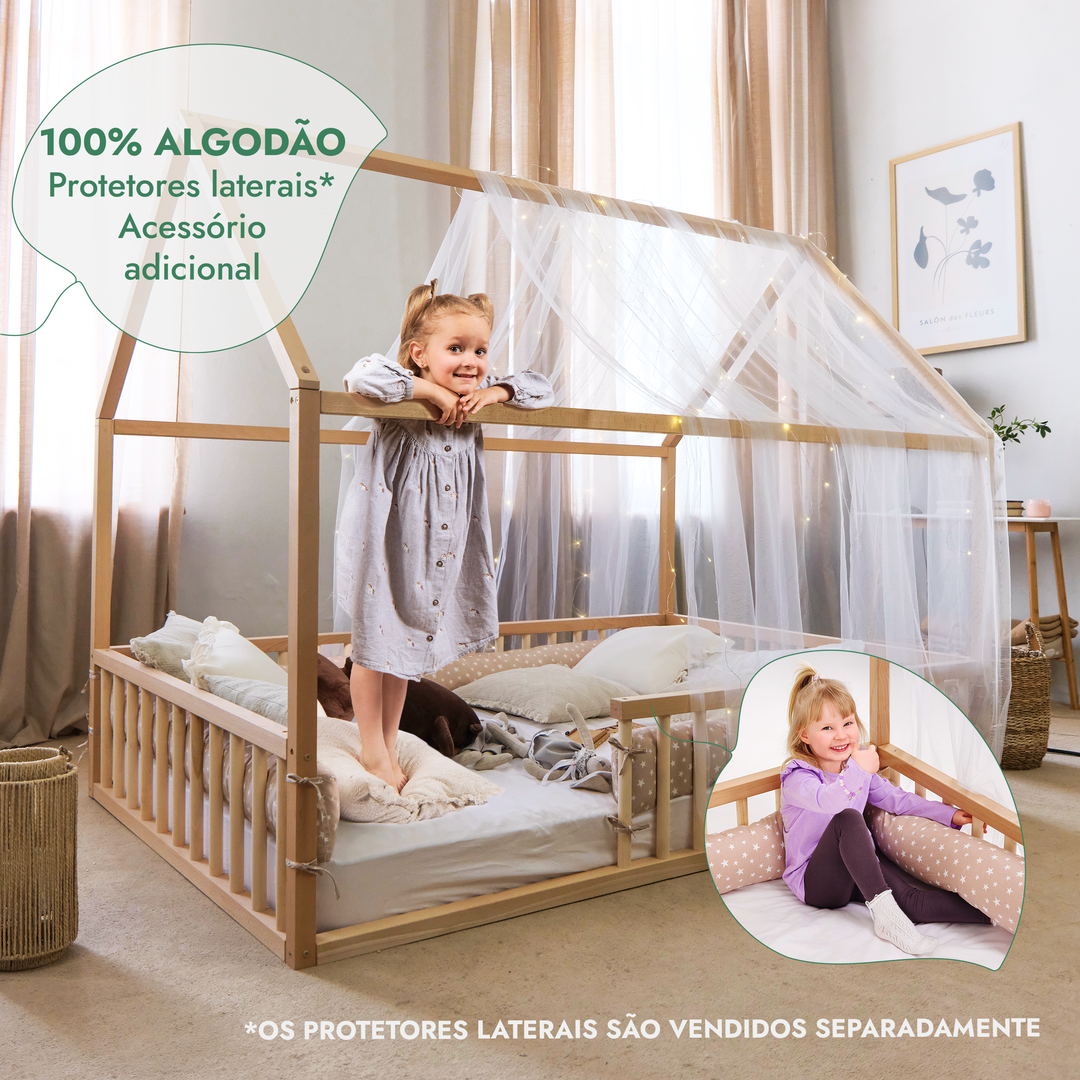 Cama-casinha para crianças e bebés a partir de 1 ano (tamanho UE 200x120 cm)