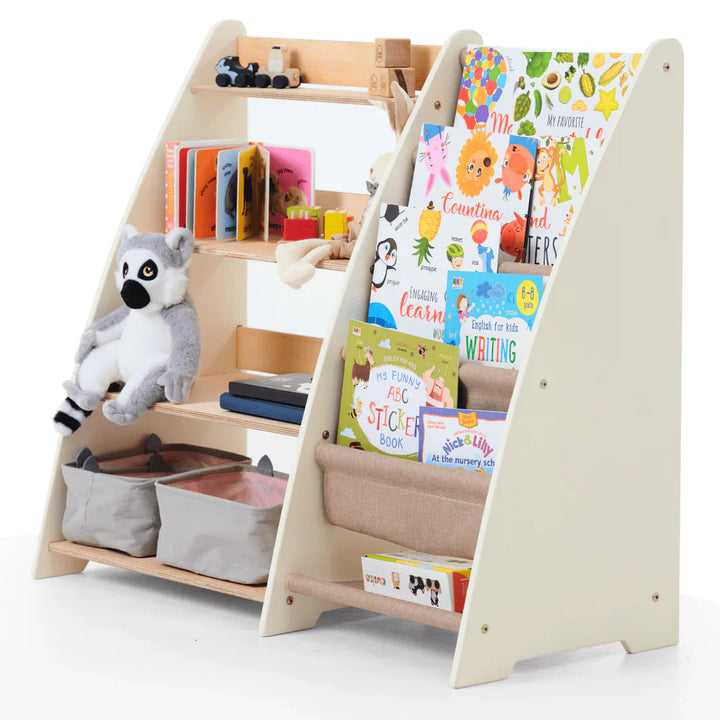 Prateleira Montessori 2-em-1 para Livros e Brinquedos