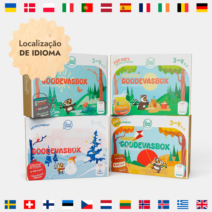 Subscrição anual de kits de brincar (1–2 anos) — 4 kits por ano — GoodevasBox