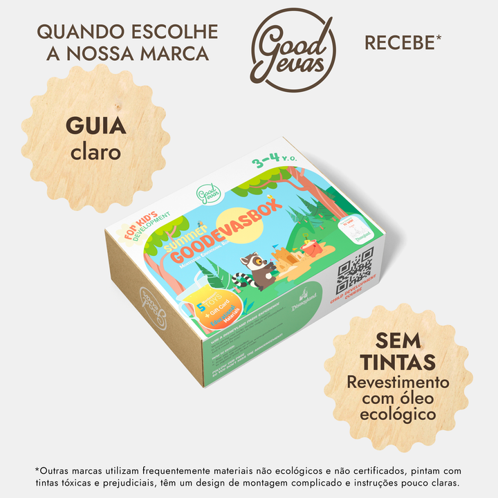 Subscrição anual de kits de brincar (3–4 anos) — 4 kits por ano — GoodevasBox