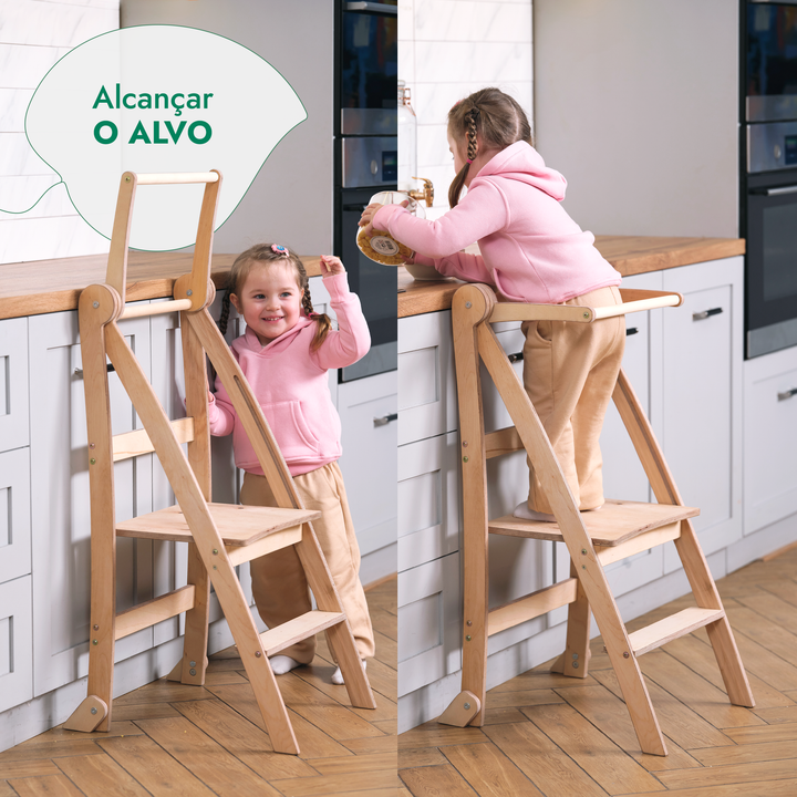 Torre de Aprendizagem Dobrável para Crianças – Bege