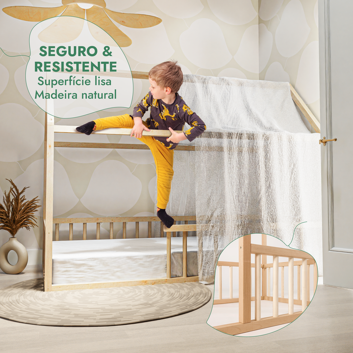 Cama-casinha para crianças e bebés a partir de 1 ano (tamanho UE 200x120 cm)