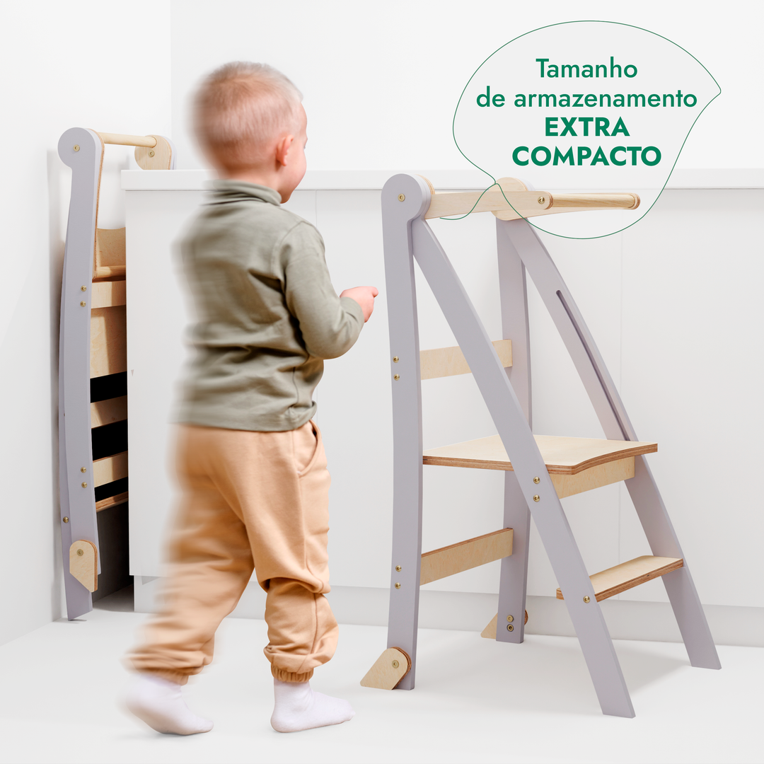 Torre de Aprendizagem Dobrável para Crianças – Bege