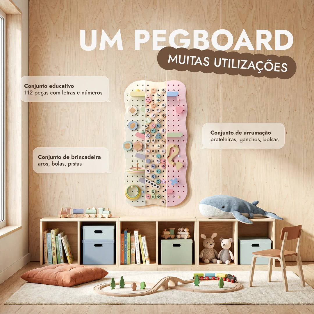 Pegboard de madeira para quarto de criança — GoodevasBoard
