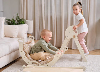 Conjunto de trepar 4 em 1 para crianças: Escada Triangular + Arco de Escalada + Escorrega + Almofada