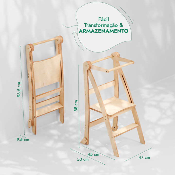 Torre de Aprendizagem Dobrável para Crianças – Bege