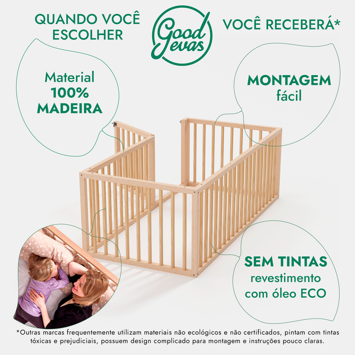 Cama Montessori para crianças e bebés a partir dos 6 meses