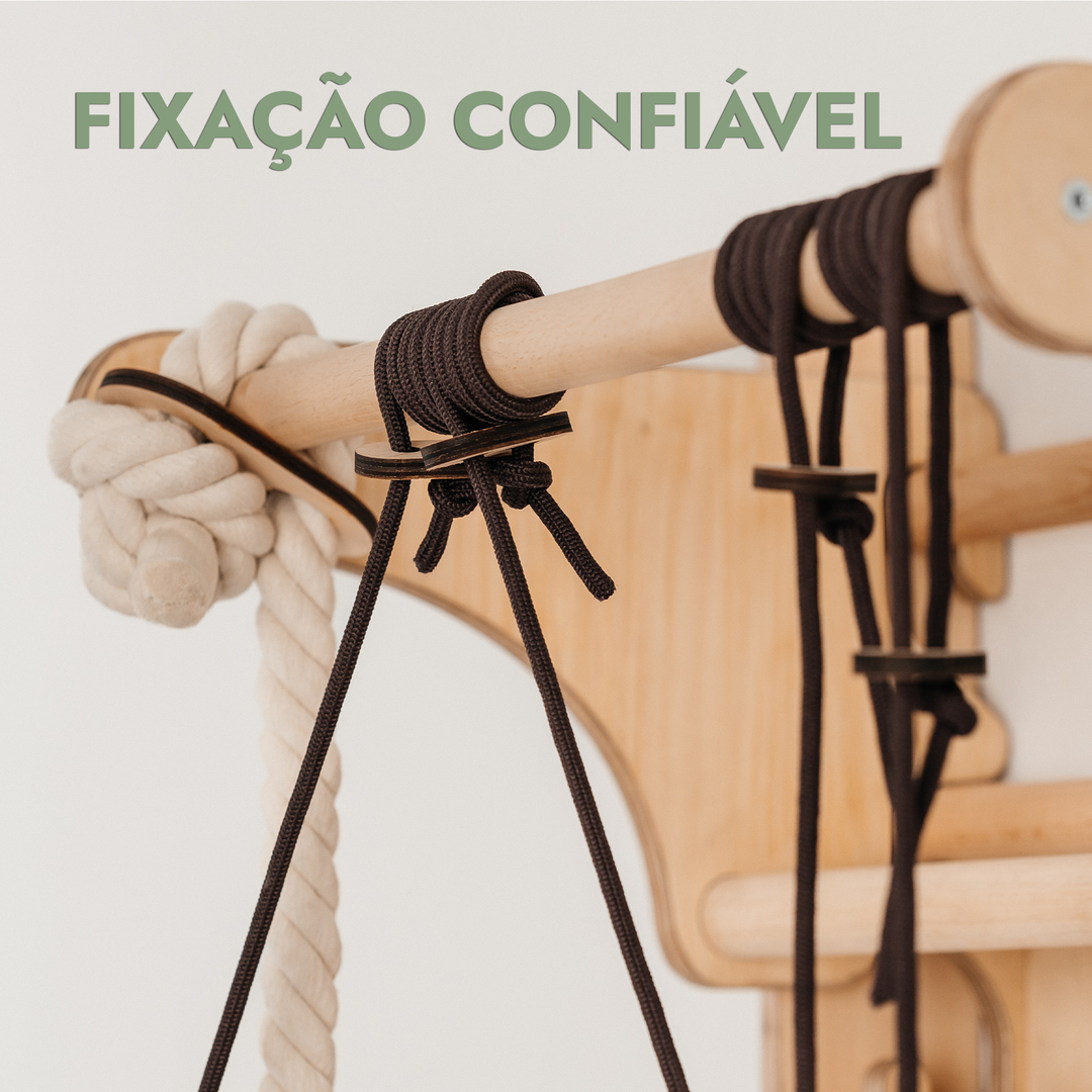 Parede sueca de madeira 4 em 1 / Escada de escalada para crianças + Baloiço + Escorrega + Quadro para desenho e arte