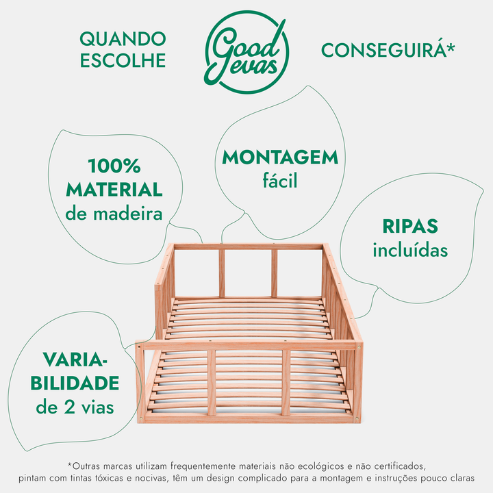 Cama Montessori para crianças e bebés a partir dos 6 meses
