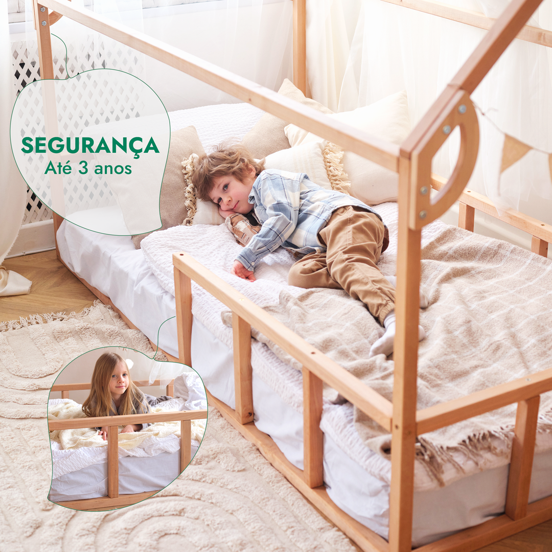 Cama-casinha para crianças e bebés a partir de 1 ano (tamanho UE 200x120 cm)