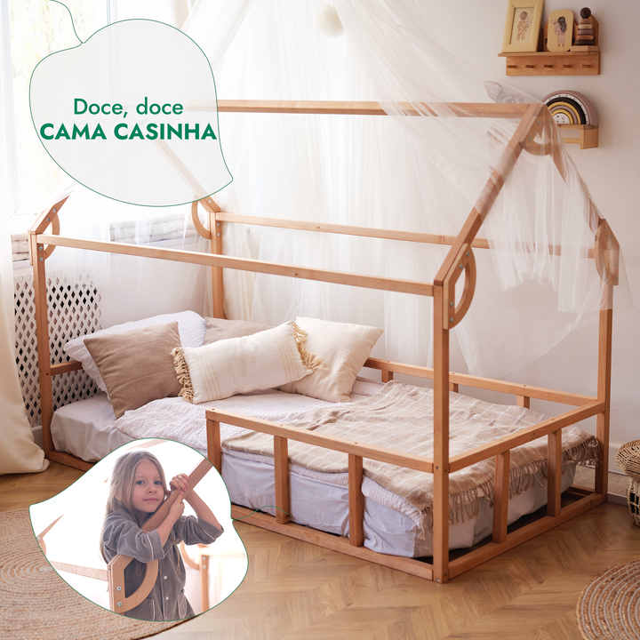 Cama-casinha para crianças e bebés a partir de 1 ano (tamanho UE 200x120 cm)