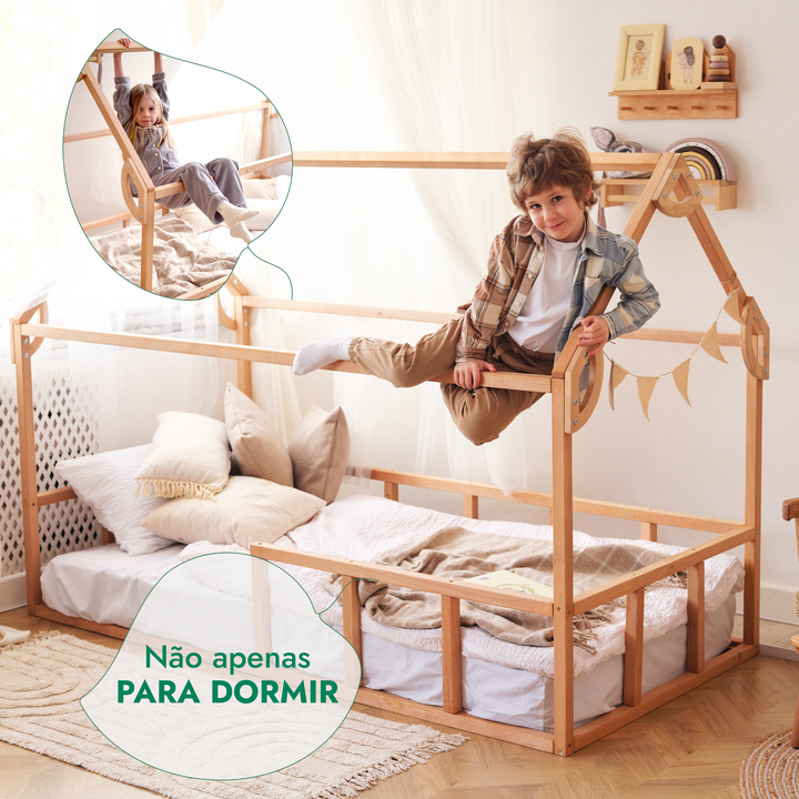Cama-casinha para crianças e bebés a partir de 1 ano (tamanho UE 200x120 cm)