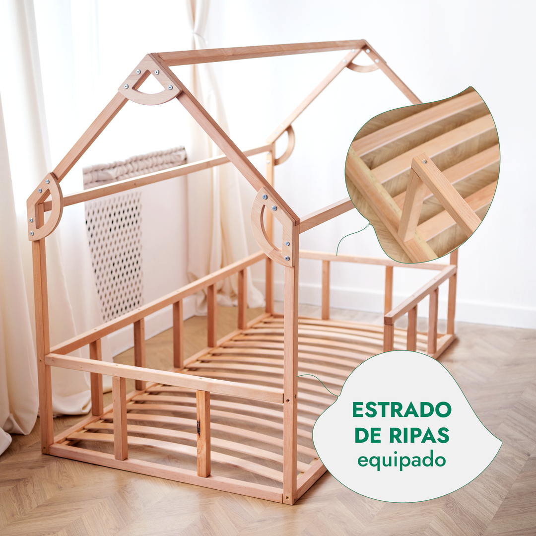 Cama-casinha para crianças e bebés a partir de 1 ano (tamanho UE 200x120 cm)