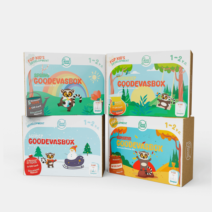 Subscrição anual de kits de brincar (1–2 anos) — 4 kits por ano — GoodevasBox