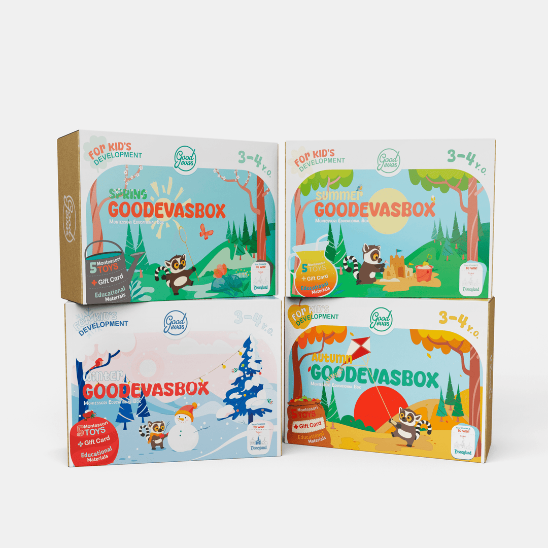 Subscrição anual de kits de brincar (3–4 anos) — 4 kits por ano — GoodevasBox