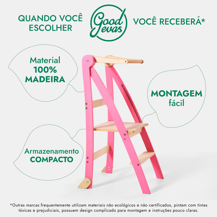 Torre de Aprendizagem Dobrável para Crianças – Rosa