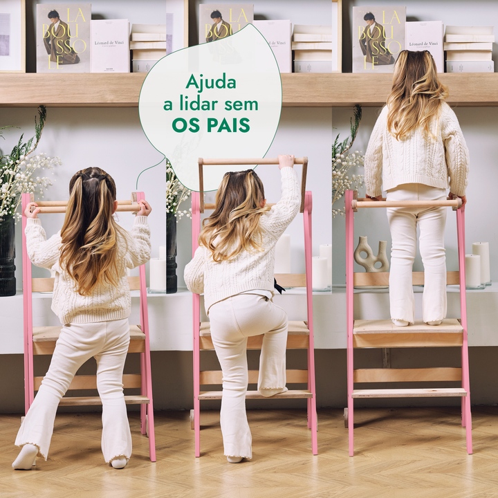 Torre de Aprendizagem Dobrável para Crianças – Rosa