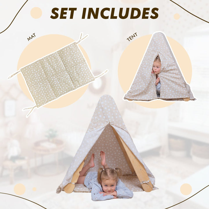 Capa de Tenda de Brincar com Tapete para Escada Triangular de Escalada