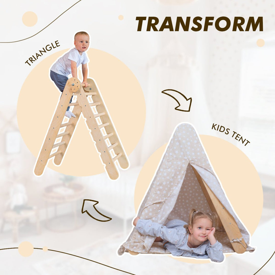 Capa de Tenda de Brincar com Tapete para Escada Triangular de Escalada