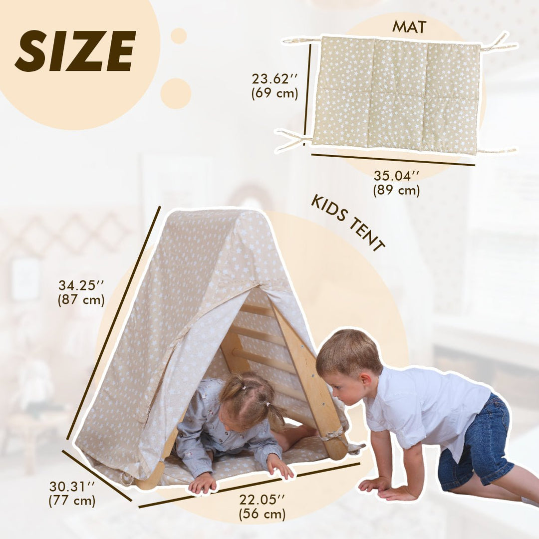 Capa de Tenda de Brincar com Tapete para Escada Triangular de Escalada