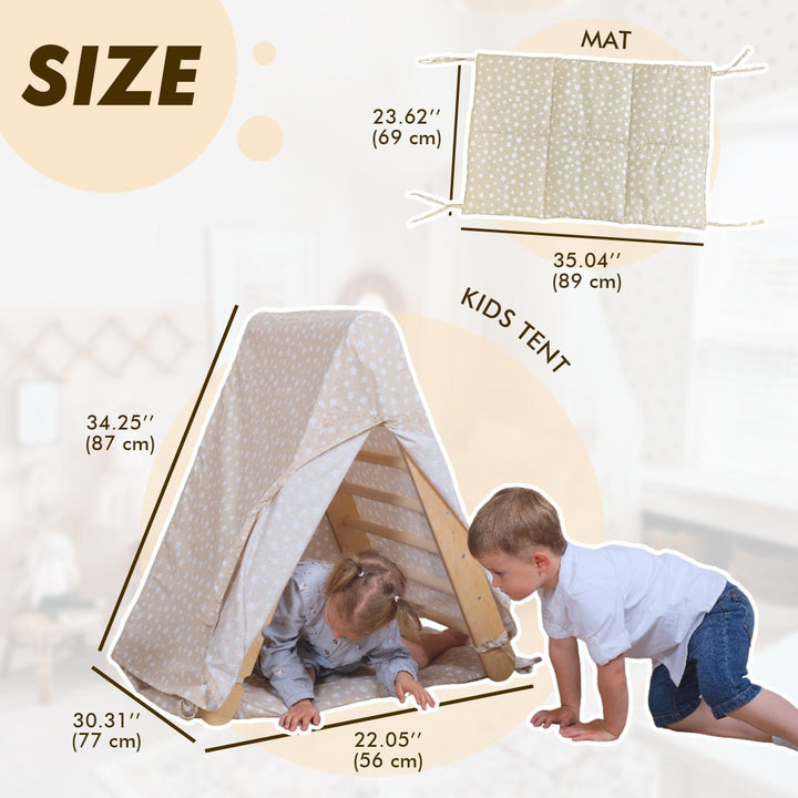 Capa de Tenda de Brincar com Tapete para Escada Triangular de Escalada