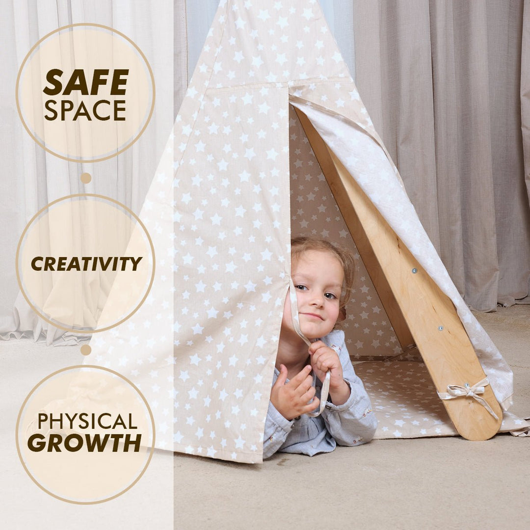 Capa de Tenda de Brincar com Tapete para Escada Triangular de Escalada
