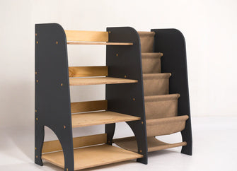 Prateleira Montessori 2-em-1 para Livros e Brinquedos