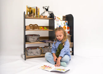 Prateleira Montessori 2-em-1 para Livros e Brinquedos